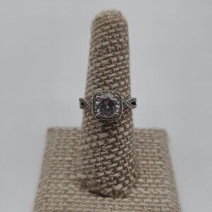 Size 7 Silver And Copper Tone Cubic Zirconia Gems Ring A2879